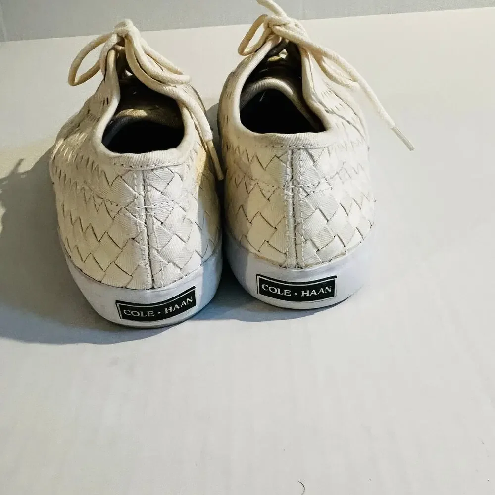 Cole Haan GrandPro Habor Lace Up Sneakers Size 10 Cream - Picture 6 of 7